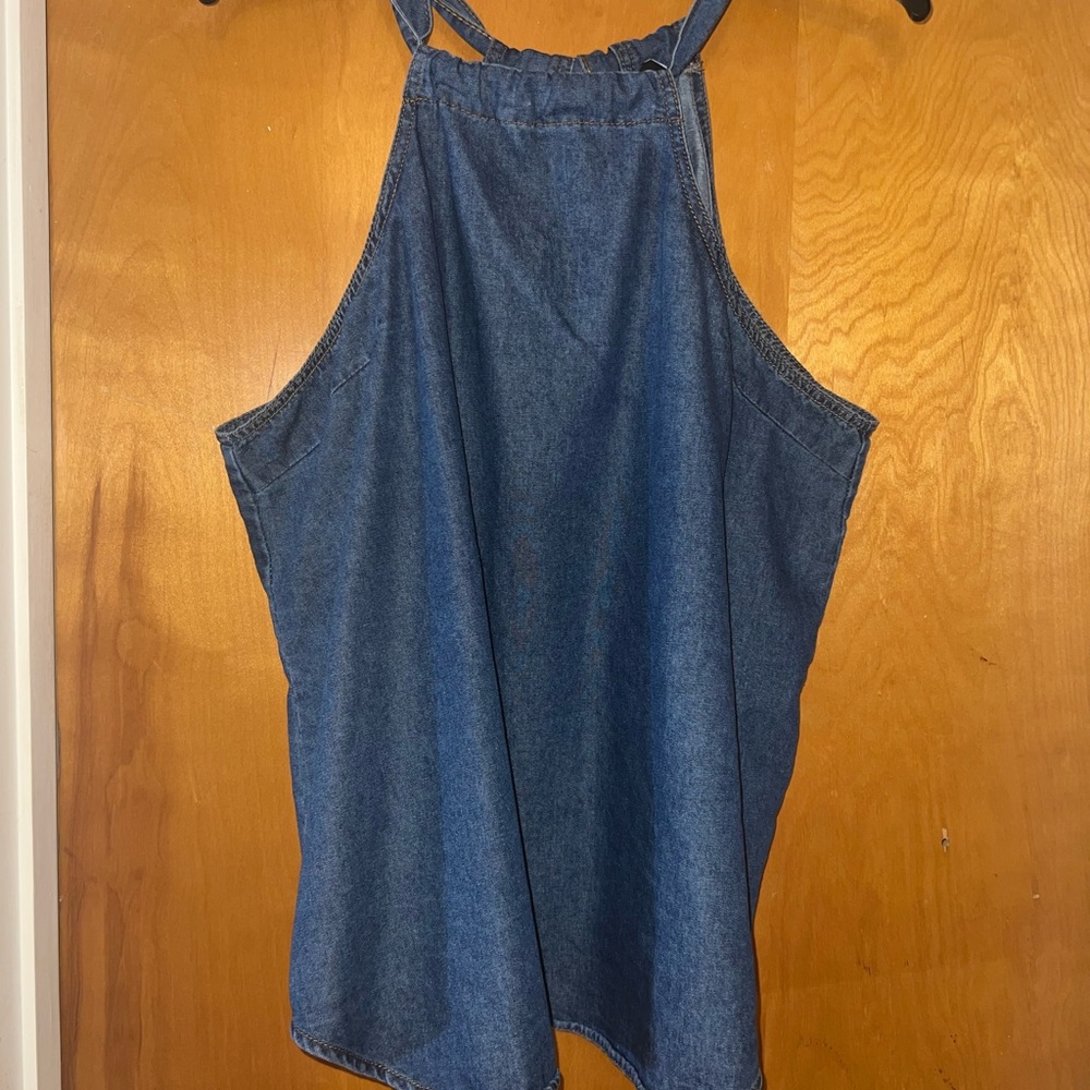 SHEIN Blue Denim Overalls Classic Casual Style